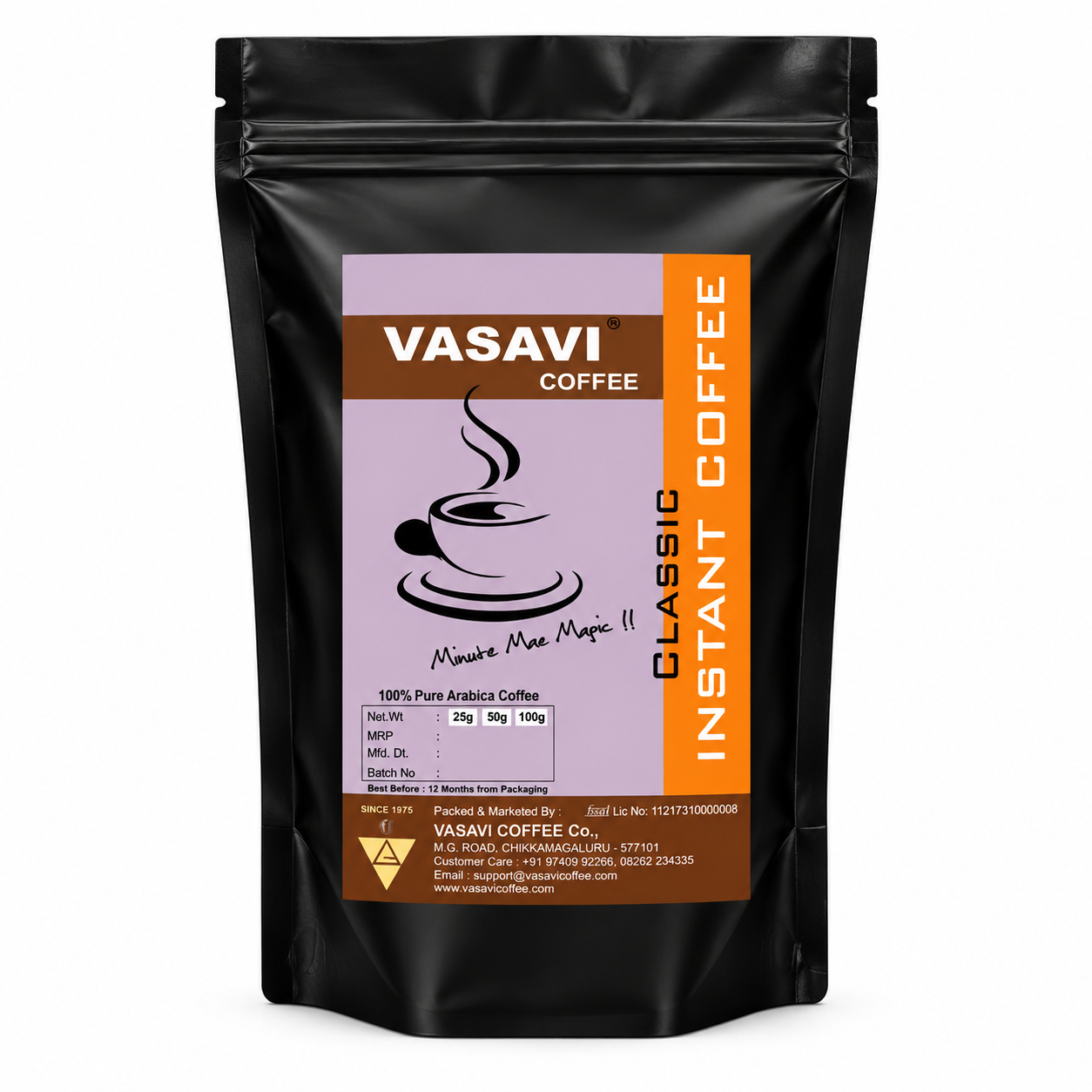 Vasavi Pure Instant Coffee Powder, 100g