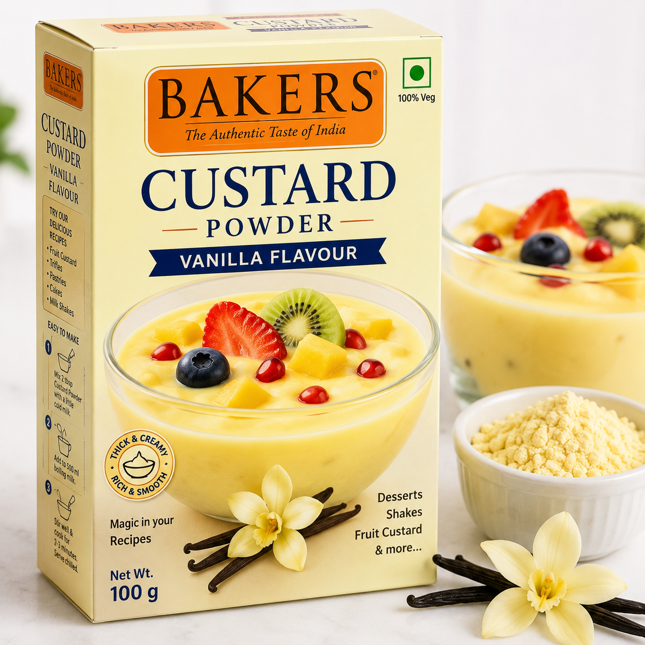 Bakers Custard Powder Vanilla Flavour 