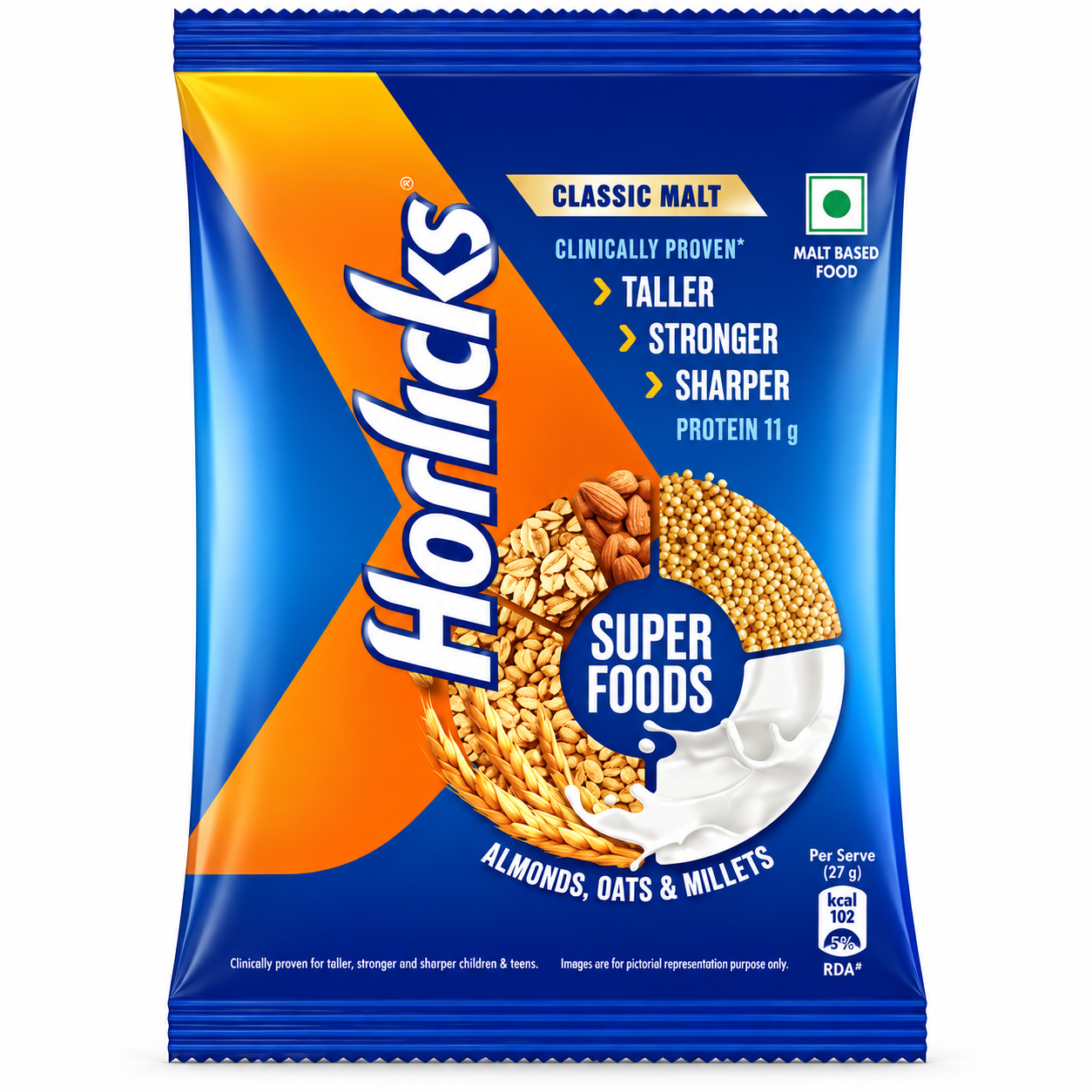 Horlicks Classic Malt Nutrition Drink, 500 g Pouch